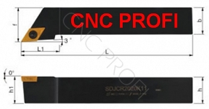Nóż tokarski SDJCR2525 - 25 x 25 mm prawy  