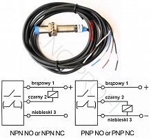 Czujnik indukcyjny M12 NPN-NO 