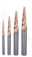 Frez promieniowy R1 stożkowy z węglika 2P fi 3,175 mm z powłoką TiAIN